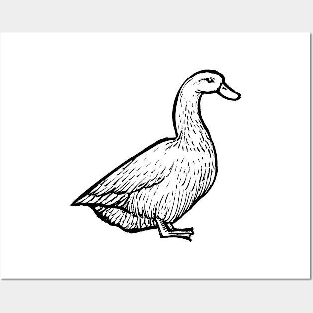 Duck Hand Drawn Wall Art by KC Happy Shop